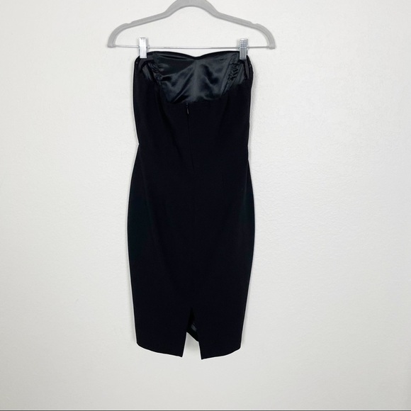 Black Halo Eve Cut Out Strapless Dress Solid Black Cocktail Party Evening - Picture 3 of 8